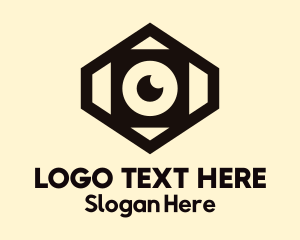 Camera - Geometric Hexagon Lens Photography logo design