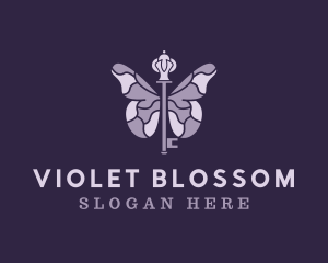 Violet Butterfly Key logo design