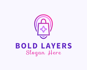 Locator Shopping Bag  logo design