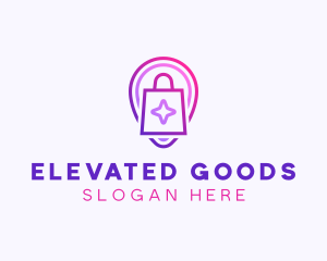 Locator Shopping Bag  logo design