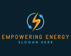 Lightning Energy Plug logo design