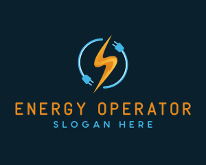 Lightning Energy Plug logo design