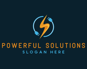 Lightning Energy Plug logo design