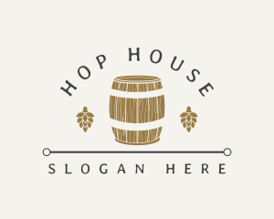 Hops Beer Barrel Brewery logo design