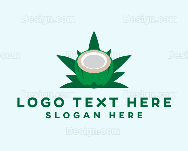 Tropical Coconut Leaf Logo