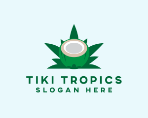 Tropical Coconut Leaf logo design