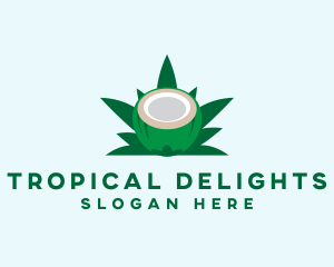 Tropical Coconut Leaf logo design