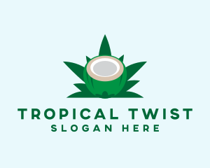 Tropical Coconut Leaf logo design