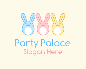 Happy Easter Egg Bunnies  logo design