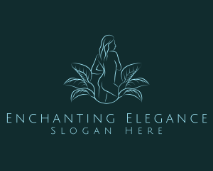 Natural Feminine Leaf logo design