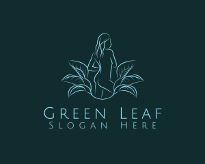 Natural Feminine Leaf logo design