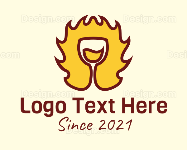 Fire Wine Glass Logo