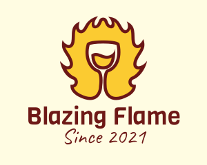 Fire Wine Glass logo design