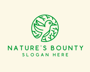 Green Hummingbird Nature logo design