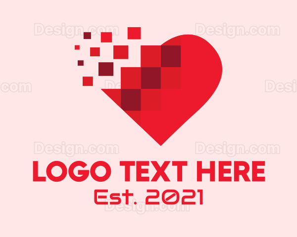 Digital Pixel Heart Logo