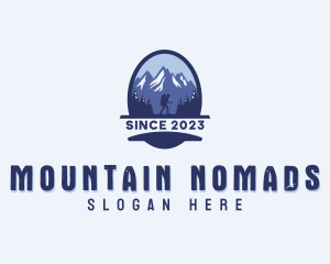 Adventure Mountain Backpacker logo design