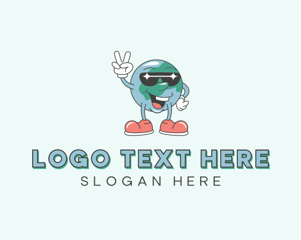 Sunglasses Globe Cartoon logo