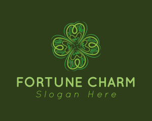 Green Leaf Clover logo design