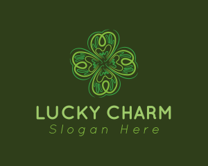 Green Leaf Clover logo design