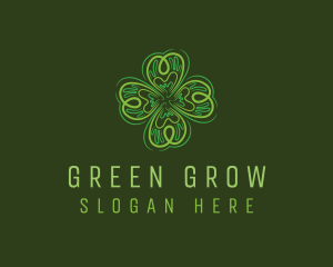 Green Leaf Clover logo design