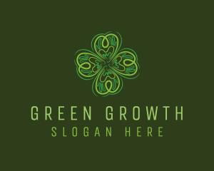 Green Leaf Clover logo design