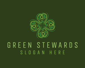 Green Leaf Clover logo design