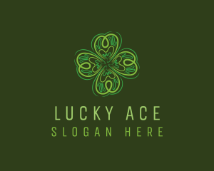 Green Leaf Clover logo design