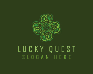 Green Leaf Clover logo design