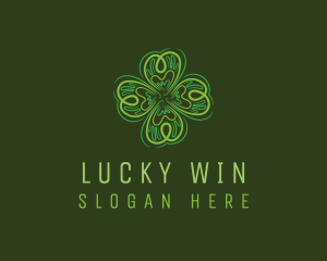 Green Leaf Clover logo design