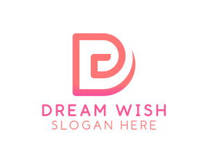 Pink Letter D Whirl logo design