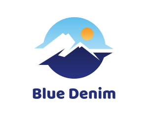 Blue Sunrise Mountain View logo design