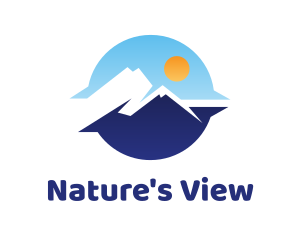 Blue Sunrise Mountain View logo design