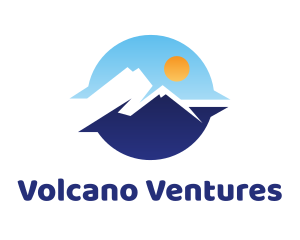 Blue Sunrise Mountain View logo design