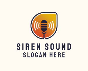 Podcaster Mic Sound logo design