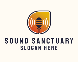 Podcaster Mic Sound logo design