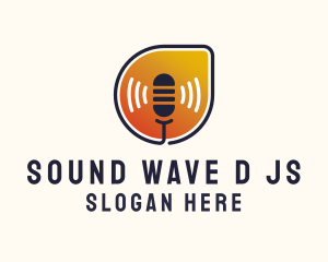 Podcaster Mic Sound logo design