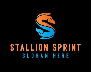 Horse Stallion Letter S  logo design