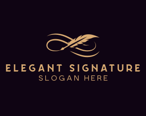 Elegant Feather Writing  logo design