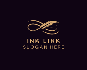 Elegant Feather Writing  logo design