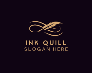 Elegant Feather Writing  logo design