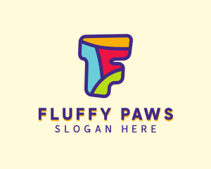 Fun Puzzle Letter F logo design