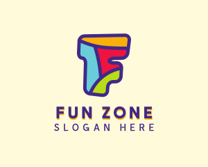 Fun Puzzle Letter F logo design