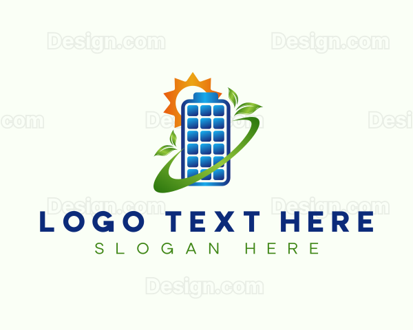 Solar Battery Leaf Logo