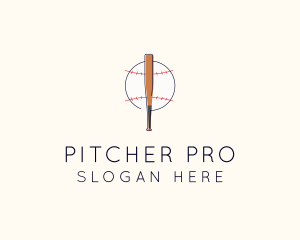 Baseball Bat Ball Slugger logo design