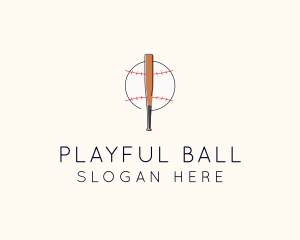 Baseball Bat Ball Slugger logo design