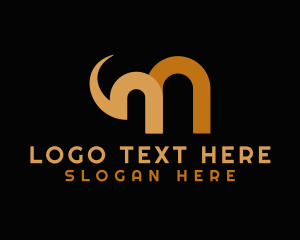 Premium Letter M Elephant Animal Logo
