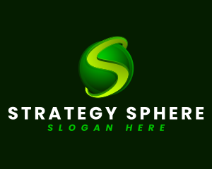 Global Digital Sphere Letter S logo