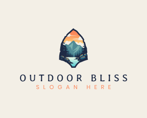 Cloudy Outdoor Mountain logo design