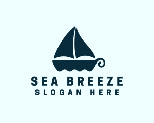 Boat Sailing Sea logo design