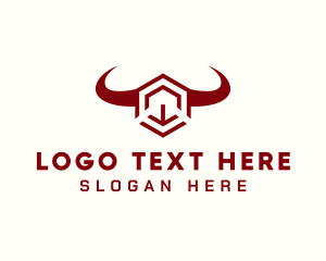 Geometric Bull Hexagon logo